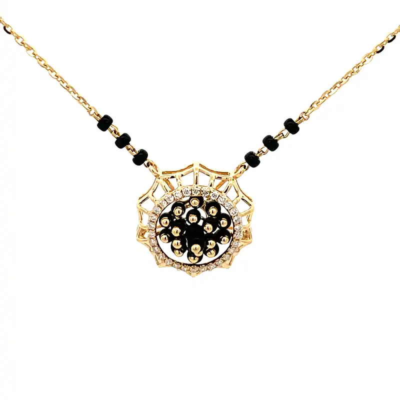 Floral Gold Diamond Mangalsutra